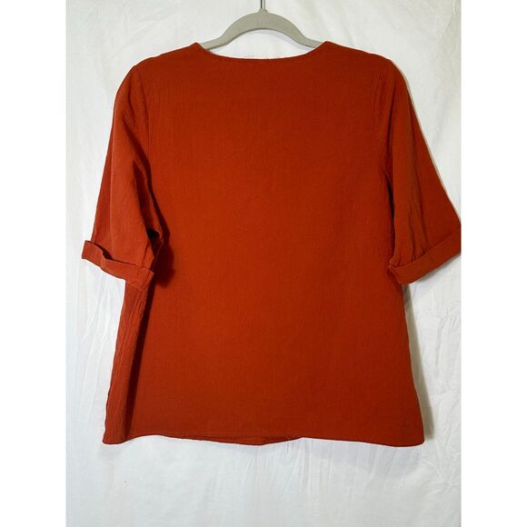 Women's Kawaii Burnt Orange Cotton Blend Dandelion Designed Shirt Size XL - Picture 4 of 5